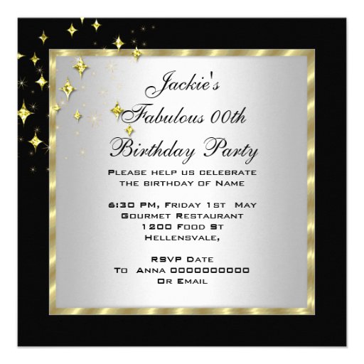 Hot Pink Black Silver Women's Birthday Party Personalized Invitations