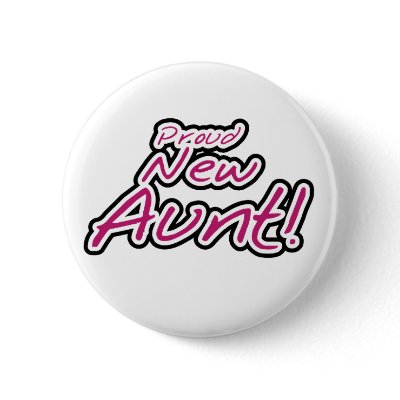 Hot Pink/Black Text Proud New Aunt by familymembers