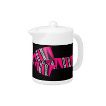 Hot Pink & Black Zebra Glitter Stripes