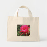 Hot Pink Blooming Cactus Flower Canvas Bag