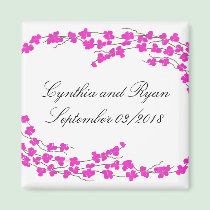 Hot Pink Blossoms Save the Date magnets