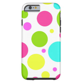 Hot Pink Blue Green Polka Dots iPhone 6 Case
