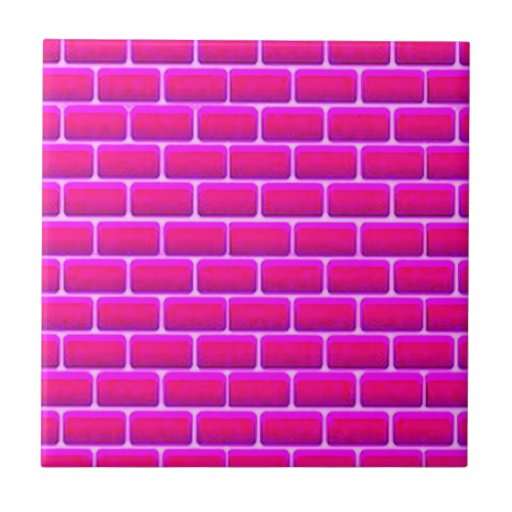 HOT PINK BRICKS BACKGROUND DIGITAL GRAPHICS TILE Zazzle