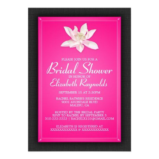 Hot Pink Bridal Shower Invitations