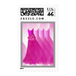 HOT PINK Bridesmaid Dresses SILVER Trim Postage