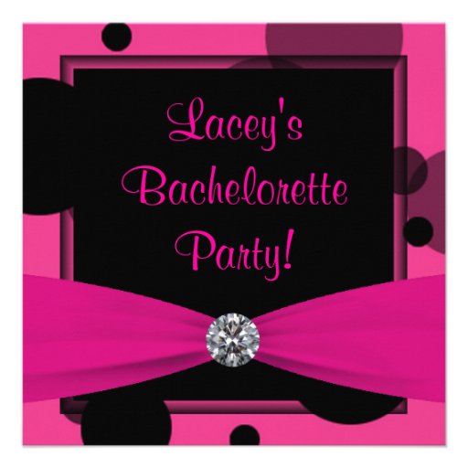 Hot Pink Bubbles Hot Pink Bachelorette Party Custom Announcements