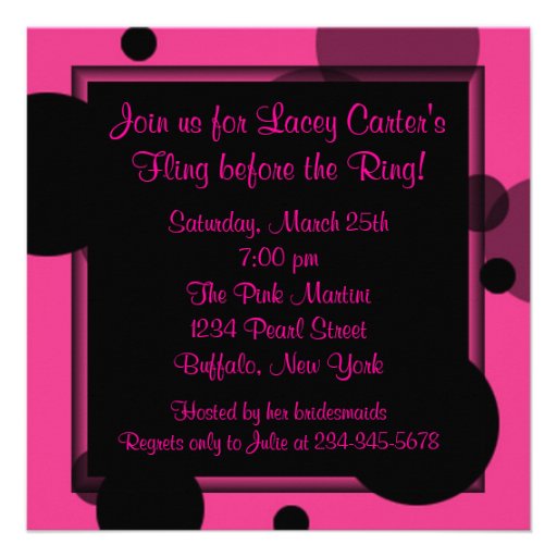 Hot Pink Bubbles Hot Pink Bachelorette Party Custom Announcements