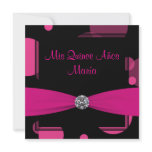 Hot Pink Bubbles Quinceanera 15th Birthday Personalized Invitations