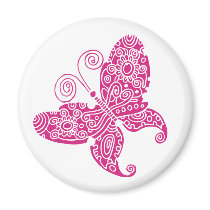 Hot Pink Butterfly Magnet