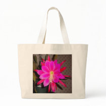 Hot Pink Cactus Flower Tote Bags