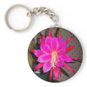 Hot Pink Cactus Flower Keychain