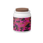 Hot pink camo pattern candy jars