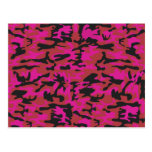 Hot pink camo pattern postcards