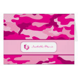 Hot Pink Camouflage Baby Shower Thank you Note Cards