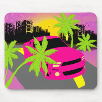 Hot Pink Car Mouse Mat