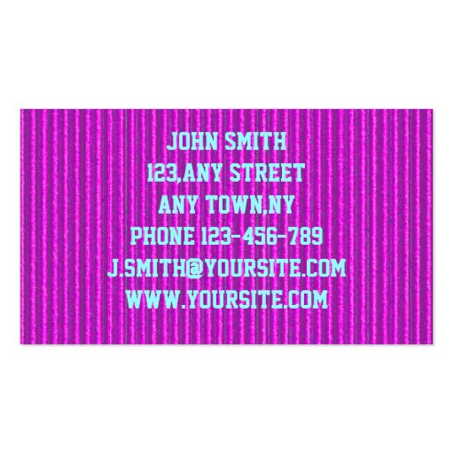 Hot Pink Cardboard Business Card Template (front side)
