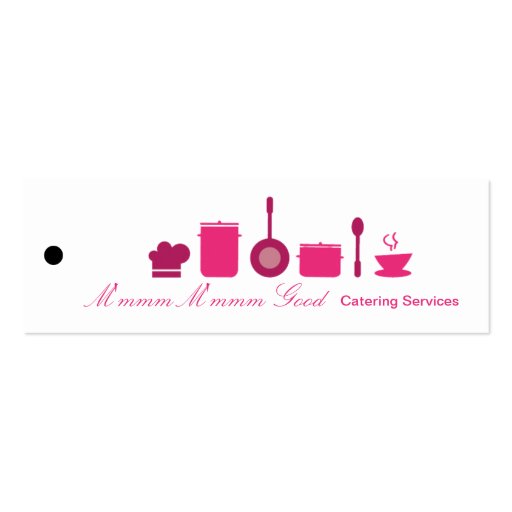 Hot Pink Catering Business Product Hang Tag Label Business Card (front side)