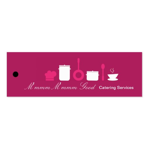Hot Pink Catering Business Product Hang Tag Label Business Card Templates (front side)