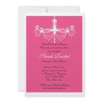 Hot Pink Chandelier Invitation