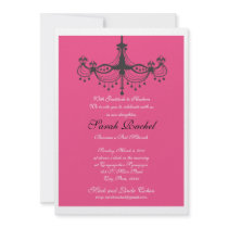 Hot Pink Chandelier Invitation