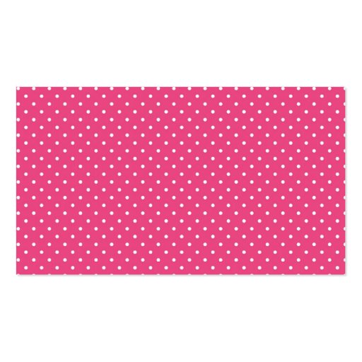 Hot Pink Chevron and Polka Dot Business Card Template (back side)