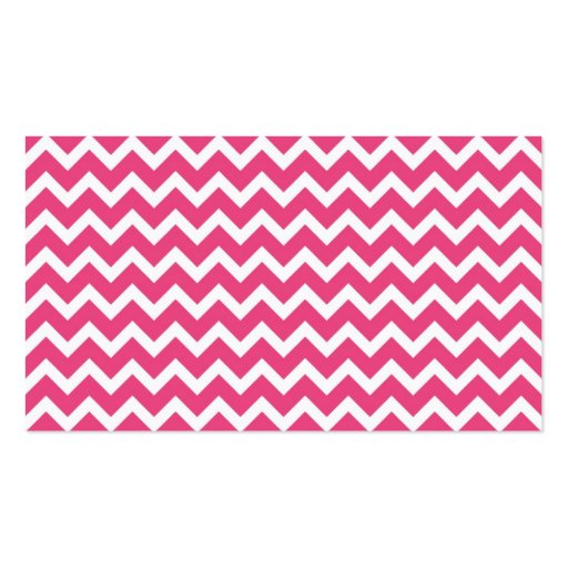 Hot Pink Chevron Business Card Template (back side)