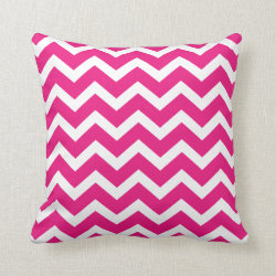 Hot Pink Chevron Stripe Pillow