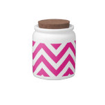 Hot Pink Chevron zigzag Pattern Candy Jars at Zazzle