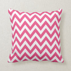 Hot Pink Chevron Zigzag Pattern Throw Pillow