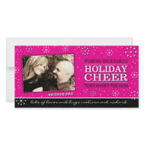Hot Pink Christmas Photo Card photo cards