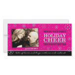 Hot Pink Christmas Photo Card photo cards