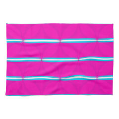 Hot Pink Circle Polka Dots Diamond Teal Stripes Towels