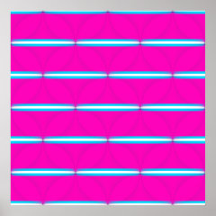 Hot Pink Circle Polka Dots Diamond Teal Stripes Print