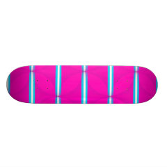 Hot Pink Circle Polka Dots Diamond Teal Stripes Custom Skate Board