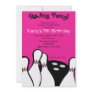 HOT PINK Cosmic Bowling Birthday Invitation 5x7