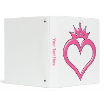 Hot Pink Crown Heart Binders