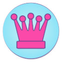 Hot Pink Crown Sticker