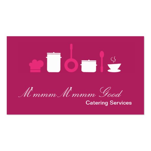 Hot Pink Culinary Food Catering Business Card (front side)