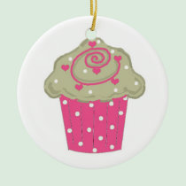 Hot Pink Cupcake ornaments
