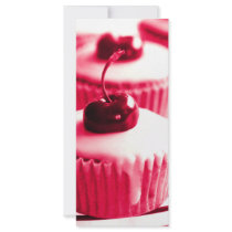 HOT PINK CUPCAKE PARTY INVITATION rack cards