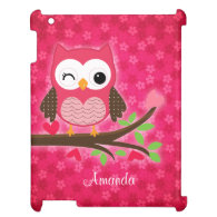 Hot Pink Cute Owl Girly Cover For The iPad 2 3 4