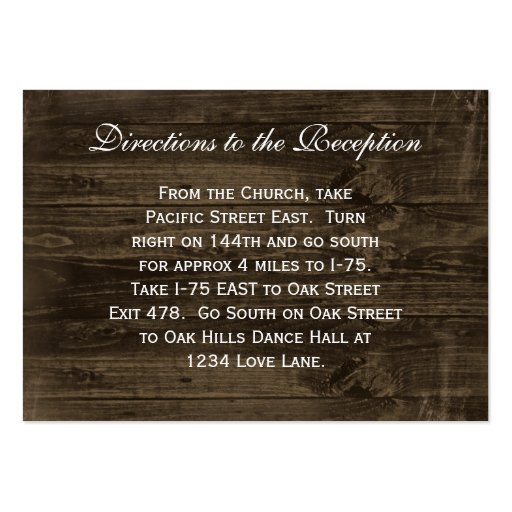 Hot Pink Daisy Wedding Reception Direction Card Business Cards (back side)