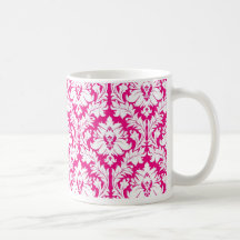 Hot Pink damask Mug