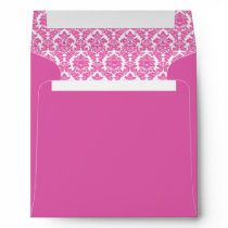 Hot Pink Damask Square Envelope