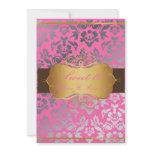 Hot Pink Damask/Sweet 16/ tiara Personalized Invitations