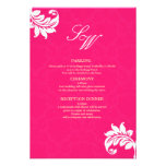 Hot Pink Damask Wedding Enclosure Card Personalized Invite