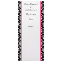 Hot Pink Damask Wedding Quizz and Menu Personalized Announcement
