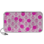 Hot Pink Damask with Pink Polka Dots iPhone Speaker
