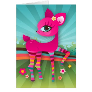 Hot Pink Deerie Card card
