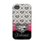 Hot Pink Diamond Heart iPhone 4 Case Mate Tough